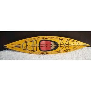 KAYAK CRIBBAGE BOARD Outside Gifts Inside Hand Painted Heavy Unique Game Gift